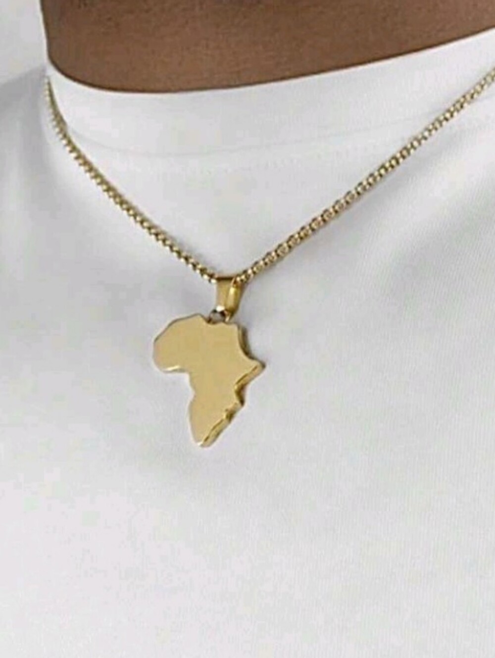 Golden Africa Map Pendant Necklace Jewelry